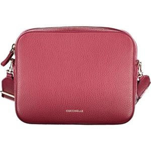 Coccinelle, Tassen, Dames, Roze, ONE Size, Leer, Roze Leren Handtas met Ritssluiting