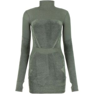 Dion Lee, Kleedjes, Dames, Groen, XS, Salie groene stretch viscose blend mini jurk