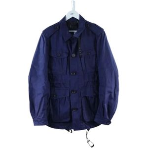 Burberry Vintage, Pre-owned, Dames, Blauw, M, Tweed, Tweedehands jas