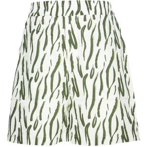 4Giveness, Korte broeken, Heren, Veelkleurig, L, Katoen, Witte en Groene Animal Print Bermuda Shorts