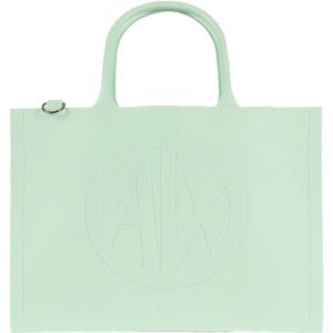 Armani Exchange, Tassen, Dames, Groen, ONE Size, Groene Synthetische Handtas voor Vrouwen