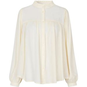 Lollys Laundry, Blouses & Shirts, Dames, Beige, L, Feminine Carall Blouse met Ruchedetail