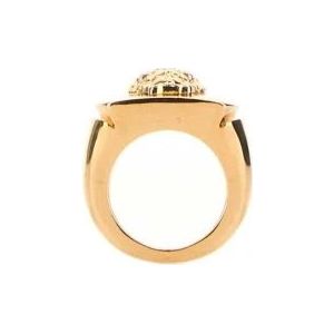 Versace, Medusa Gouden Metalen Ring Geel, Dames, Maat:50 MM