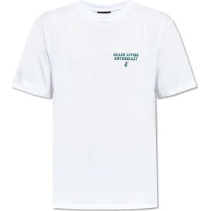 Save The Duck, Tops, Heren, Wit, S, Katoen, Bedrukt T-shirt