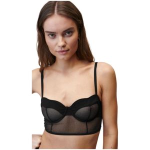 Undress Code, Ondergoed, Dames, Zwart, XS, Glinsterende Zwarte Mesh Beugel Bh