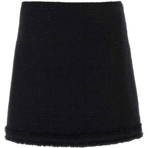 Versace, Rokken, Dames, Zwart, S, Tweed, Zwarte tweed mini rok
