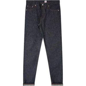 Edwin, Jeans, Heren, Blauw, W30 L32, Katoen, Donker Indigo Slim Tapered Selvage Jeans