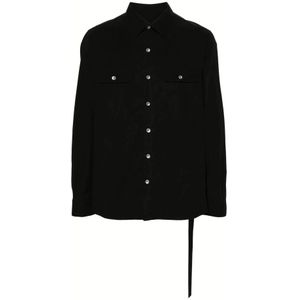 Rick Owens, Blouses & Shirts Zwart, Heren, Maat:2XL