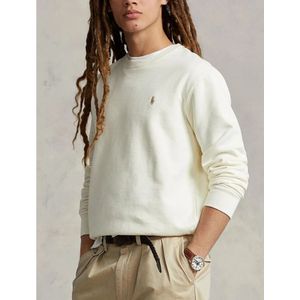 Ralph Lauren, Sweatshirts & Hoodies, Heren, Beige, S, Katoen, Beige Sweater met Geborduurde Pony