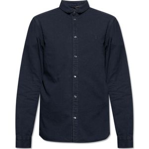 AllSaints, Overhemden, Heren, Blauw, XL, Katoen, ‘Gleason’ overhemd