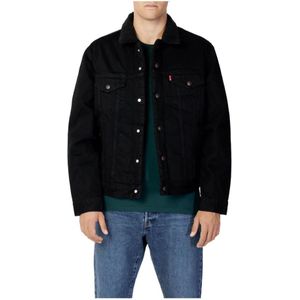 Levi's, Klassieke Zwarte Geknoopte Blazer Zwart, Heren, Maat:S