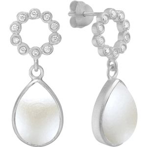 Frk. Lisberg, Accessoires, Dames, Wit, ONE Size, Cherie oorstop Pearl Silver