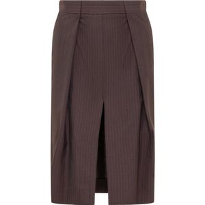 Victoria Beckham, Op Maat Gemaakte Midi Rok Zwart, Dames, Maat:M