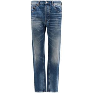 Saint Laurent, Jeans, Heren, Blauw, W31, Katoen, Biologisch Katoen Lage Taille Jeans