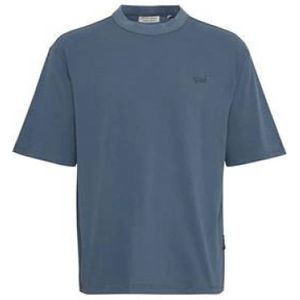 Casual Friday, Tops, Heren, Blauw, M, Relaxed Fit T-shirt met Borstprint