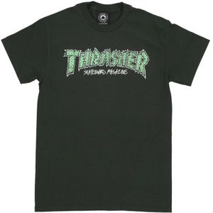 Thrasher, Tops, unisex, Groen, M, Katoen, Groene Heren Tee Korte Mouw