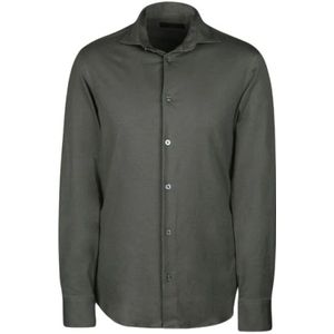 Moorer, Slim Fit Stretch Katoenen Overhemd Groen, Heren, Maat:2XL