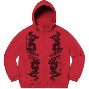 Supreme, Jassen, Heren, Rood, L, Rode Limited Edition Draken Track Jacket