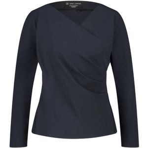 Jane Lushka, Blouses & Shirts, Dames, Blauw, S, Stijlvolle Wrap Blouse Blauw