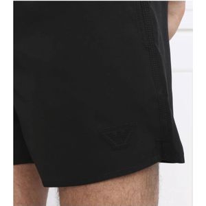 Emporio Armani, Badkleding, Heren, Zwart, S, Polyester, Geborduurde Logo Polyester Zwemshorts