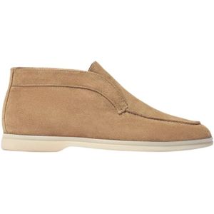 Scarosso, Schoenen, Heren, Beige, 43 EU, Leer, Leonardo Beige Suede Enkellaars