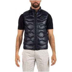 Blauer, Heren Vest Blauwe Urban Stijl Blauw, Heren, Maat:XL