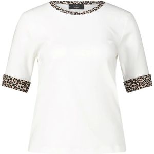 Marc Cain, Tops, Dames, Wit, XL, Leopard Print T-Shirt