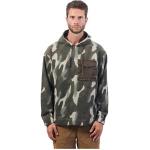 Armani Exchange, Sweatshirts & Hoodies, Heren, Groen, 2Xl, Franse stijl hoodie met camouflageprint