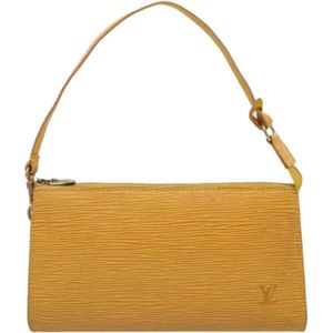 Louis Vuitton Vintage, Pre-owned, Dames, Geel, ONE Size, Pre-owned Leather clutches