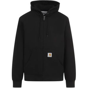 Carhartt Wip, Sweatshirts & Hoodies, Heren, Zwart, S, Katoen, Zwarte Jas voor Mannen Aw 24