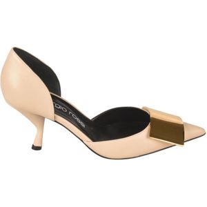 Sergio Rossi, Krijt Pumps voor modebewuste vrouwen Beige, Dames, Maat:39 EU