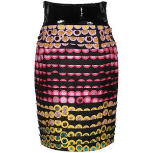 Moschino, Rokken, Dames, Veelkleurig, S, Zijden rok met print