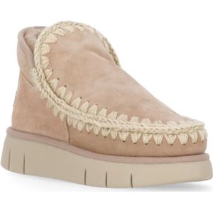 Mou, Schoenen, Dames, Beige, 38 EU, Wol, Beige Shearling Laarzen Ronde Neus Wol