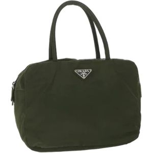 Prada Vintage, Pre-owned, Dames, Groen, ONE Size, Pre-owned Fabric handbags