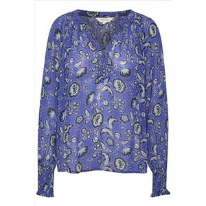 Part Two, Blouses & Shirts, Dames, Blauw, 2Xs, Elegante Blouse met Bloemenprint