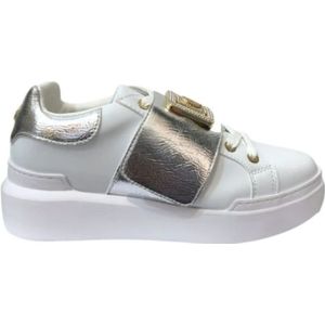 Pollini, Nuke 45 Sneakers - Wit/Zilver Wit, Dames, Maat:35 EU