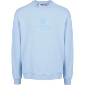 Iceberg, Sweatshirts & Hoodies, Heren, Blauw, XL, Katoen, Sweatshirt met logo