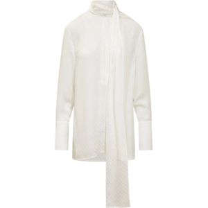 Givenchy, Foulard Blouse Beige, Dames, Maat:S