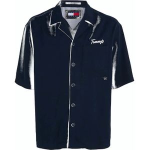 Tommy Jeans, Overhemden, Heren, Blauw, L, Grafische Terugkeer Shirt