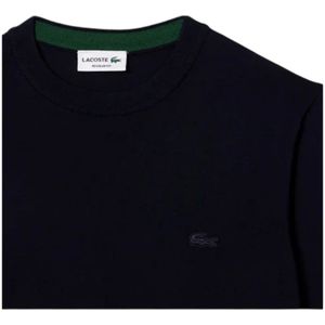 Lacoste, Truien, Heren, Blauw, XL, Wol, Blauwe Merinowollen Trui