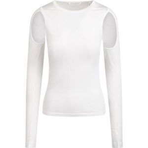 Helmut Lang, Cut-out Crew Neck T-shirt Wit, Dames, Maat:M