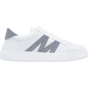 Moncler, Schoenen, Dames, Wit, 38 1/2 EU, Monaco M Sneakers voor dames - Wit, Maat 40