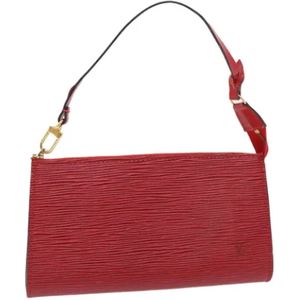 Louis Vuitton Vintage, Pre-owned, Dames, Rood, ONE Size, Leer, Pre-owned Leather clutches