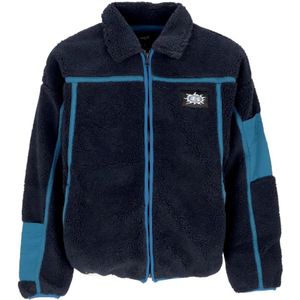 Huf, Sweatshirts & Hoodies, Heren, Blauw, L, Sherpa Jack Blauwe Nacht Streetwear