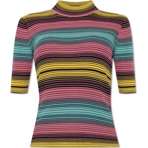 PS By Paul Smith, Truien, Dames, Veelkleurig, XS, Katoen, Turtleneck top