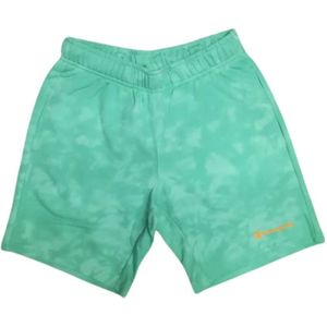 Champion, Zweet shorts tye dye klein logo Groen, Heren, Maat:M