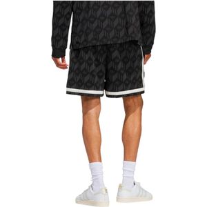 Adidas, Korte broeken, Heren, Zwart, XL, Polyester, Retro Voetbalstijl Jacquard Shorts