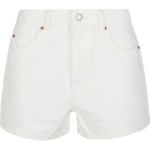 Alexander Wang, Korte broeken, Dames, Wit, W25, Katoen, Vintage White Logo Borduurwerk High Rise Shorts
