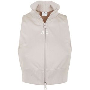 Courrèges, Sand Cropped Vest Track Suit Beige, Dames, Maat:M