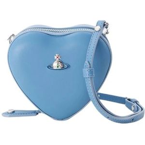 Vivienne Westwood, Blauwe Heart Crossbody Tas Blauw, Dames, Maat:ONE Size